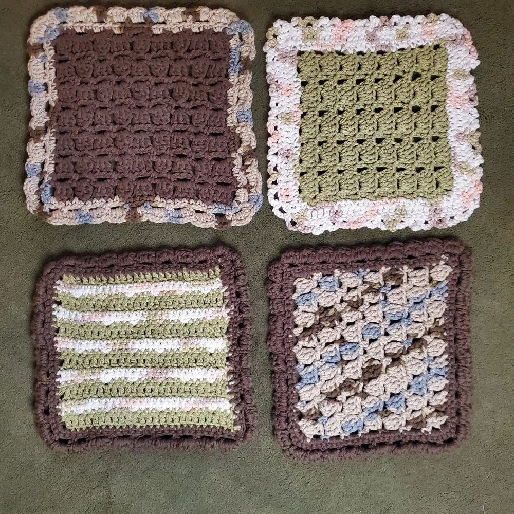 Crochet Granny Square Hot Pad Trivets